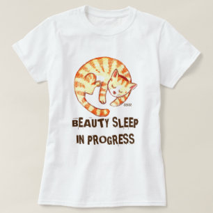 T-shirt Citation drôle "en cours" de chat de sommeil de