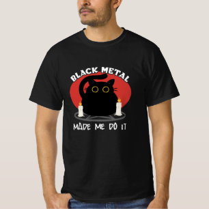 T-shirt Citation drôle en métal noir   Chat noir Satanique