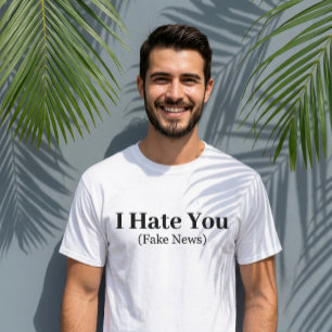 T-shirt Citation drôle lettrage Je déteste les fausses nou