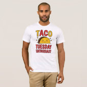T-shirt Citation drôle "Taco Tuesday Enthusiast" (Devant entier)