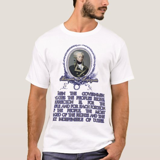 T-shirt Citation du marquis De Lafayette sur (Devant)