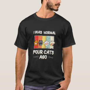 T-shirt Citation Femme Chat Animaux Folle J'étais Normale