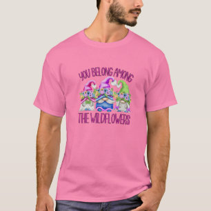 T-shirt Citation Fleur sauvage Rose Pour Hippies Floral Fl