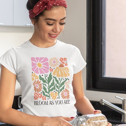T-shirt Citation Florale Inspirationnelle Florale Boho