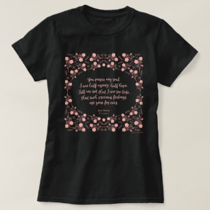 T-shirt Citation florale Jane Austen de lettre d'amour de