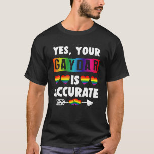 T-shirt Citation Gay Drôle Gaydar LGBT Mois de la fierté