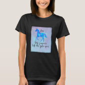 T-shirt Citation inspirante avec un cheval en course libre (Devant)