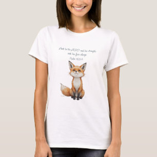 T-shirt Citation Inspirante Chrétienne Psaume 105:4 Renard