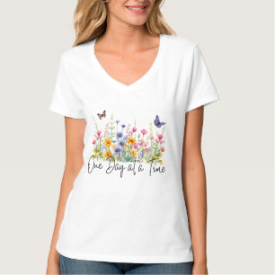 T-shirt Citation Inspirante de Fleur Sauvage pour Un Jour