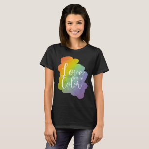 T-shirt Citation Inspirante de l'Amour Ne Voit Pas de Coul