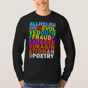 T-shirt Citation inspirée contre la religion Arc-en-ciel