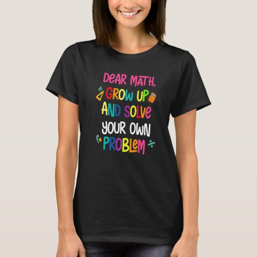 T-shirt Citation Math Pour Filles Garçons Cher Math Retour (Devant)