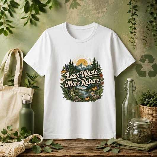 T-shirt Citation Moins de Déchets Plus de Nature