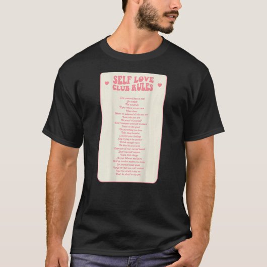 T-shirt Citation Motivational Self Love Club (Devant)