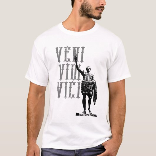 T-shirt Citation Motivative Veni Vidi Vici Caesar Mens (Devant)