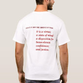 T-shirt Citation : Paix - SpinozaT-Chemise (Dos)