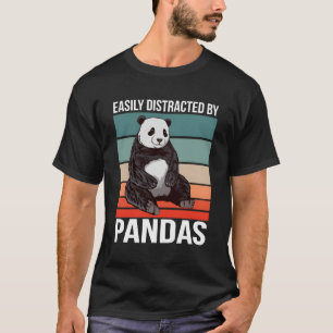 T-shirt Citation Panda Bear Facilement Distrait Par Les Pa