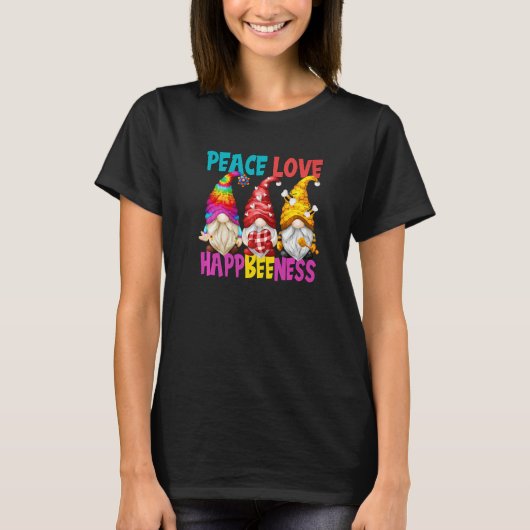 T-shirt Citation Peace Love For Women mignonne Honey Bee H (Devant)
