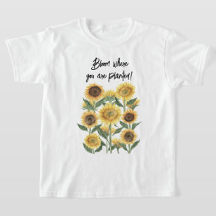 T-shirt Citation personnalisée fleur de tournesol florale