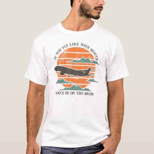 T-shirt Citation personnalisée Retro pilote avion sarcasme (Devant)