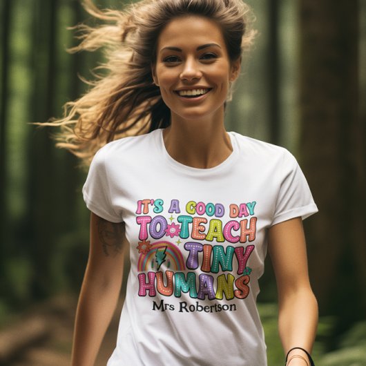 T-shirt citation rétro coloré enseignant