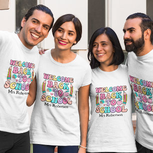T-shirt citation rétro coloré enseignant