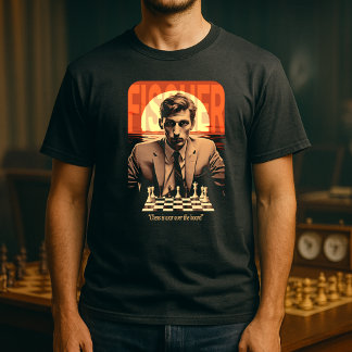 T-shirt Citation rétro de Bobby Fischer "Les échecs sont u