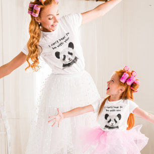 T-shirt Citation Romantique Moderne Avec Panda Noir Et Bla