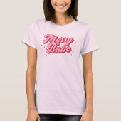 T-shirt Citation rouge & rose Merry Babe avec Snowflakes (Devant)