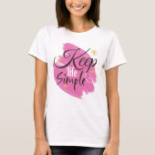 T-shirt Citation simple à papillon rose Keep Life (Devant)