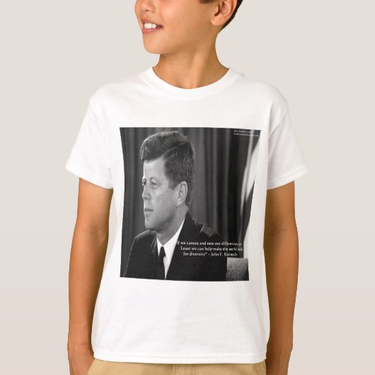 T-shirt Citation sur la différence/diversité JFK (Devant)