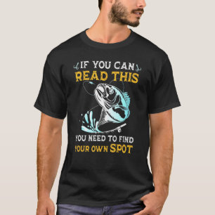 T-shirt Citation sur un lieu de pêche extérieur rétro pêch