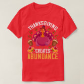 T-shirt Citation Thanksgiving Thanksgiving Crée Abondance (Design devant)