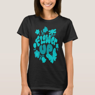 T-shirt Citation Turquoise vintage Papillon et Fleur