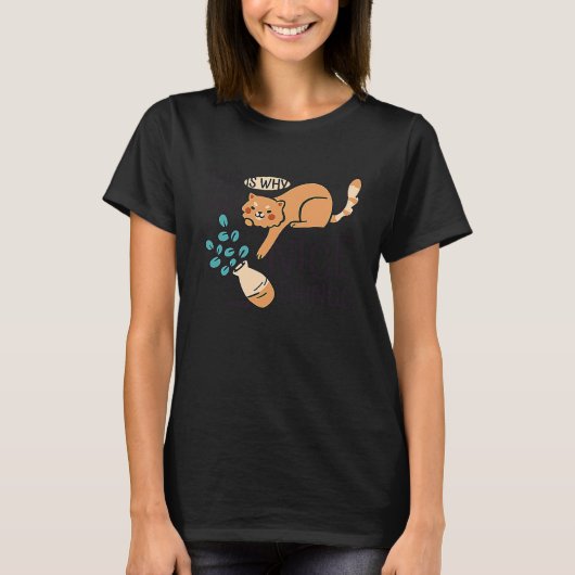 T-shirt Citation vase cassé chat mignon (Devant)