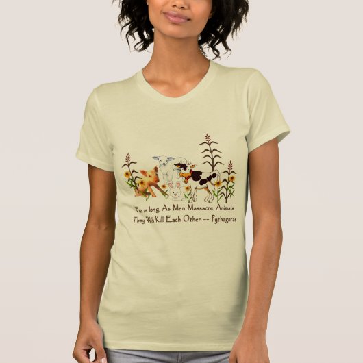 T-shirt Citation végétarienne de Pythagore (Devant)