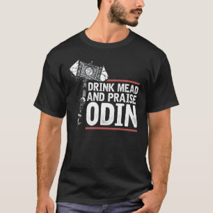 T-shirt Citation Viking, Boire De La Viande Et Louer Odin,
