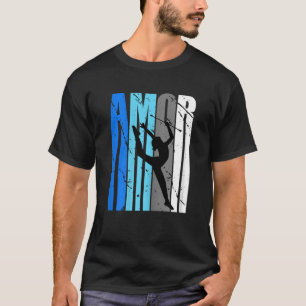 T-shirt Citations d'Amour Bleu Twirling pour femmes Baton