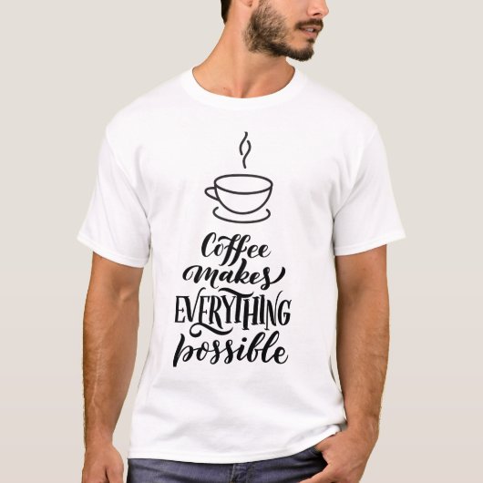 T-shirt Citations de café typographique modernes (Devant)