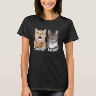 T-shirt citations de chat deux chats bonne journée mauvais