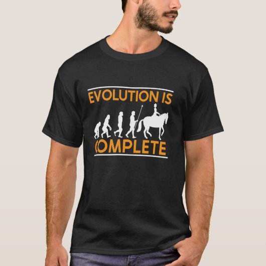 T-shirt Citations de Cheval Drôles Évolution de Cavalier d (Devant)