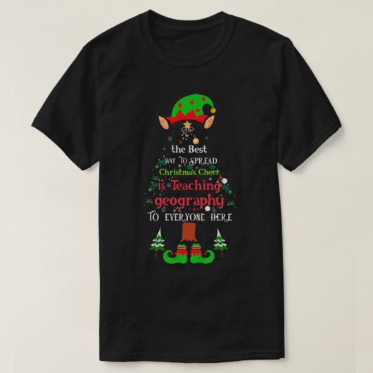 T-shirt Citations de Noël amusantes pour professeur de géo (Design devant)
