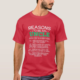T-shirt Citations de raisons d'humour d'oncle masculin