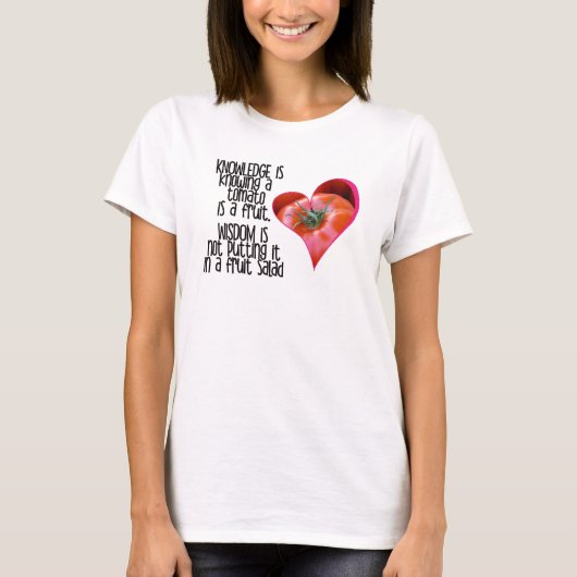 T-shirt Citations en forme de coeur de tomate rouge (Devant)