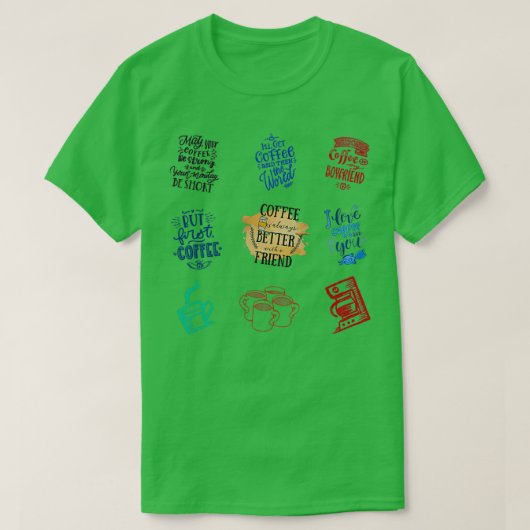 T-shirt Citations et icônes de café (Design devant)