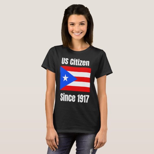 T-shirt Citoyen américain depuis 1917 Porto Rico sont cito (Devant entier)