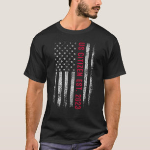 T-shirt Citoyen Américain Est. 2023 États-Unis Citoyenneté