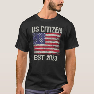 T-shirt CITOYEN AMÉRICAIN ÉTABLI EN 2023 Drapeau américain