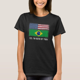 T-shirt Citoyen double drapeau américain brésilien États-U