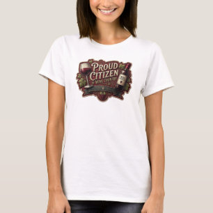 T-shirt Citoyen fier de WINE COUNTRY Or élégant